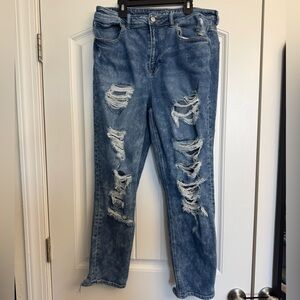 American Eagle Outfitters Ripped Skinny Jeans - Blue